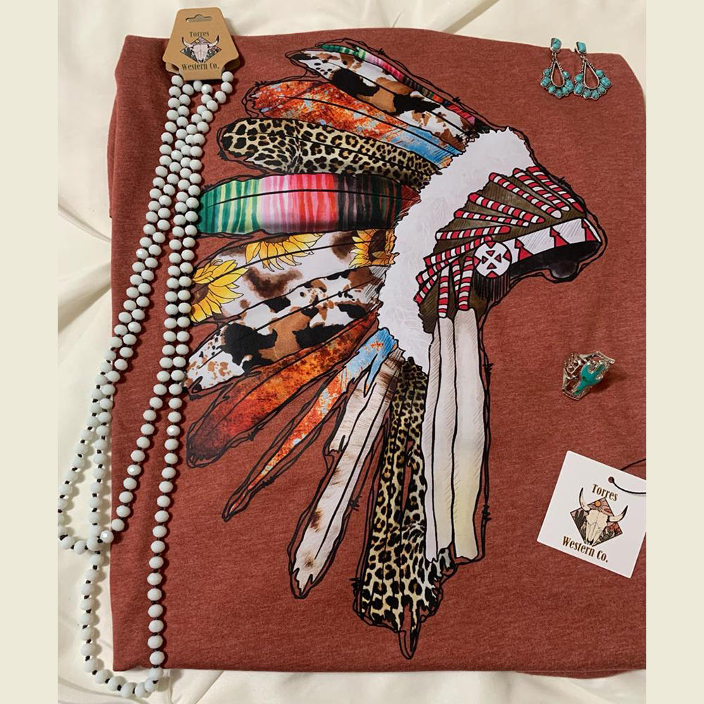 Usa Native American Feather Headdress Native Indian Shirt - TeeUni